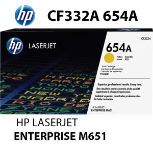 HP CF332A 654A Toner Giallo 15000 pagine  stampanti: HP Color LaserJet Enterprise M651 dn n xh