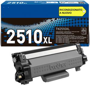 TN-2510XL Cartuccia toner 3.000 pagine stampanti Brother DCP HL MFC -L 2620 2627 2660 2665 2400 2445 2447 2865 2800 2827 2835 2860 2960 2980 DW DWE DWXL