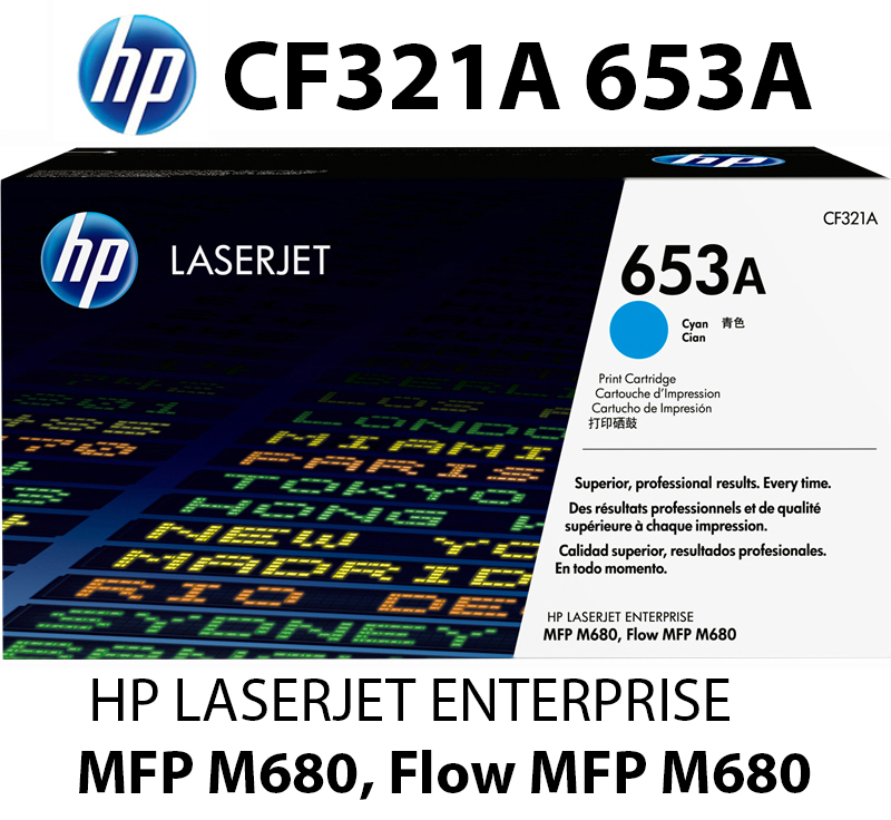CF321A 653A HP Toner Ciano 16500 pagine stampanti: HP Color LaserJet Enterprise Flow MFP M680 dn f z