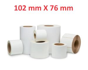 OPACO WHITE ADESIVO ROLL:102MM X 76MM, 440 LABELS,DIAMETRO 40MM AD INCHIOSTRO